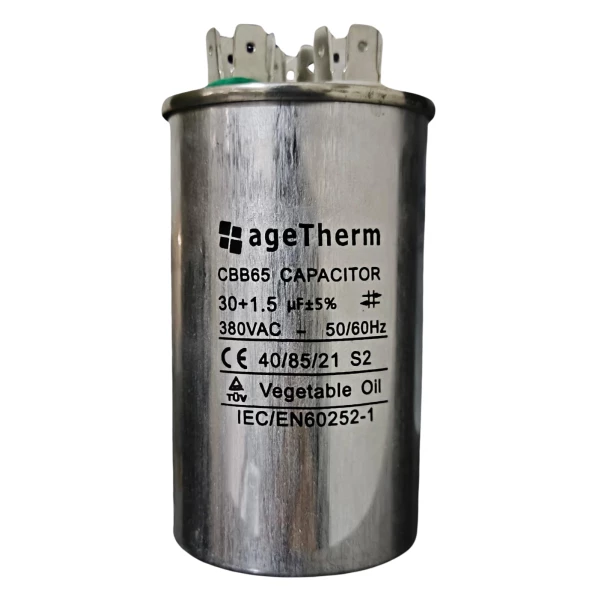 Capacitor Partida Duplo 30 + 1,5µF 380V para Motores Elétricos e Refrigeração