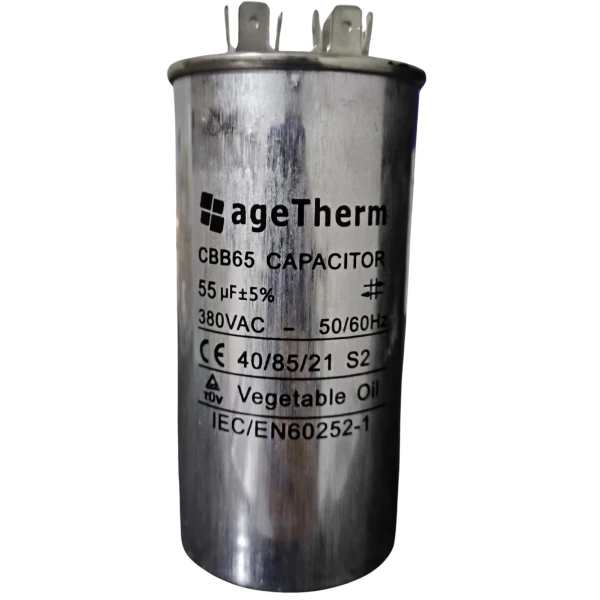 Capacitor de Partida Simples CBB65 55µF 380V – Potência e Confiabilidade para Climatização e Refrigeração