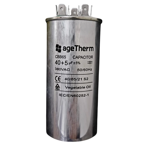Capacitor de Partida Duplo 40 + 5μF 380V – Alta Performance para Motores e Compressores