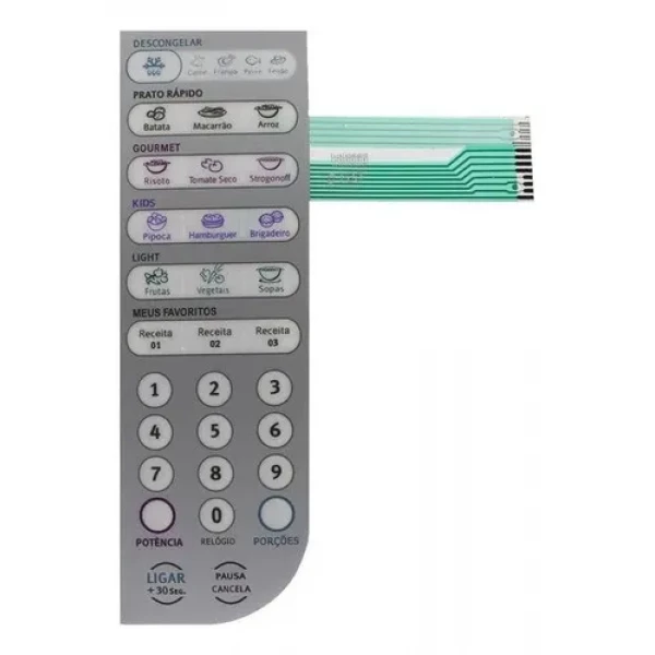 Membrana Teclado Micro-ondas Electrolux MEF41 Grande – Alta Qualidade e Fácil Instalação