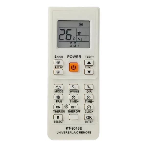 Controle Remoto Universal KT-9018E para Ar-Condicionado – Compatível com Mais de 1.000 Modelos