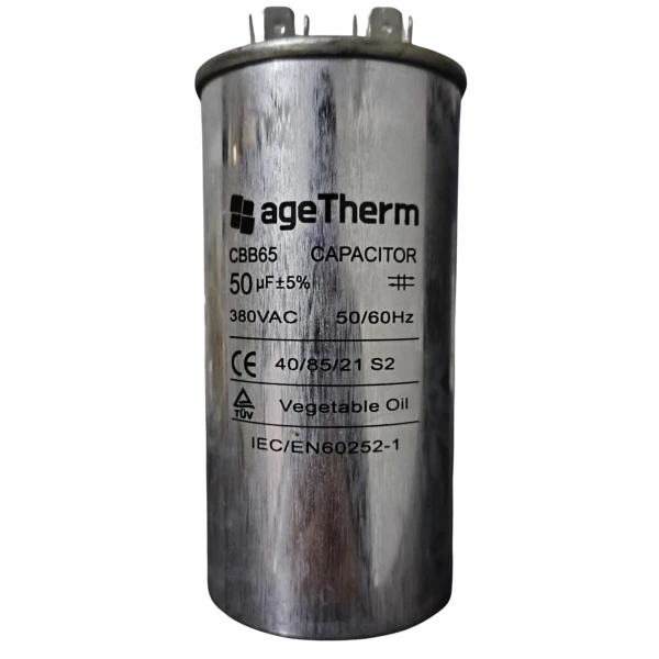 Capacitor de Partida Simples CBB65 50µF 380V – Alto Desempenho para Ar-condicionado e Refrigeração