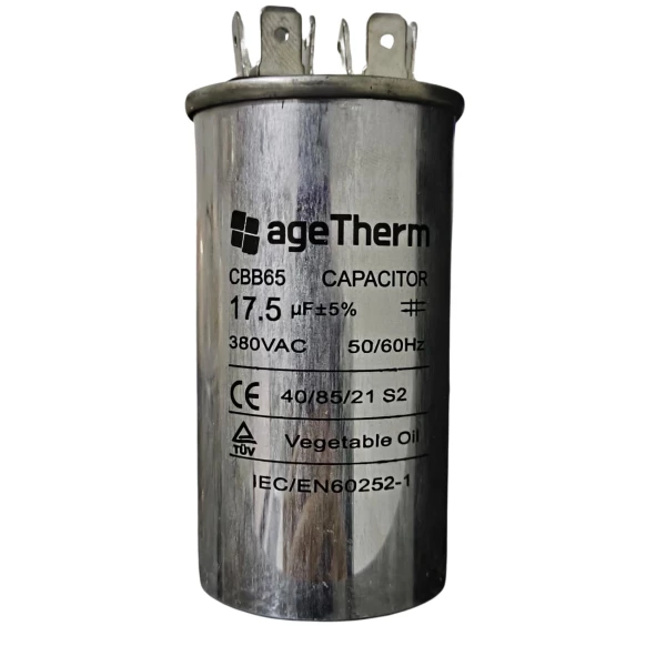 Capacitor de Partida Simples CBB65 17,5µF 380V – Alta Qualidade para Ar-condicionado e Refrigeração