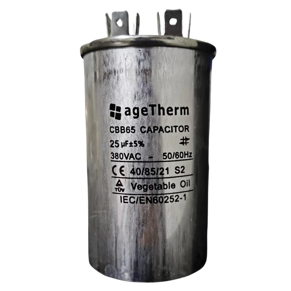 Capacitor de Partida 25µF 440V com Terminais – Alta Durabilidade para Ar-condicionado e Refrigeração