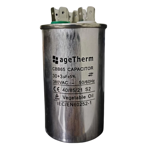 Capacitor Partida Duplo 30 + 3µF 380V para Motores e Sistemas de Refrigeração