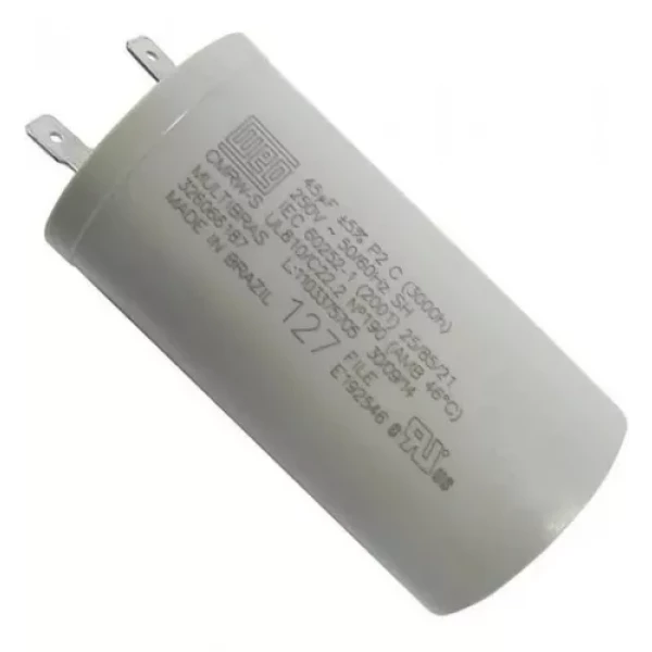 Capacitor Lavadora Brastemp Consul Electrolux 110V - 45UF
