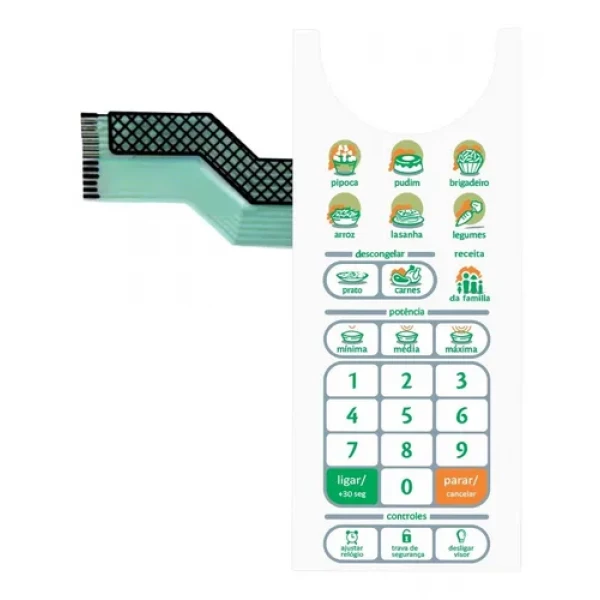 Membrana Compatível para Micro-ondas Consul CMN34 – Teclado Adesivo de Reposição