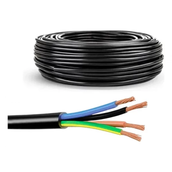 Cabo de Comando Flexível Preto 4x1,5mm – 500V, Alta Resistência, Ideal para Automação e Refrigeração - VENDA 5 mts