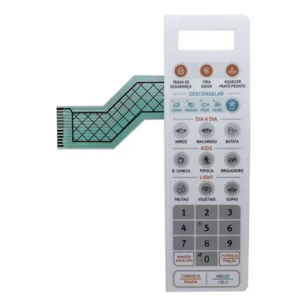 Painel DEC Compact para Micro-ondas Electrolux MTO30 - Teclado Membrana Adesiva
