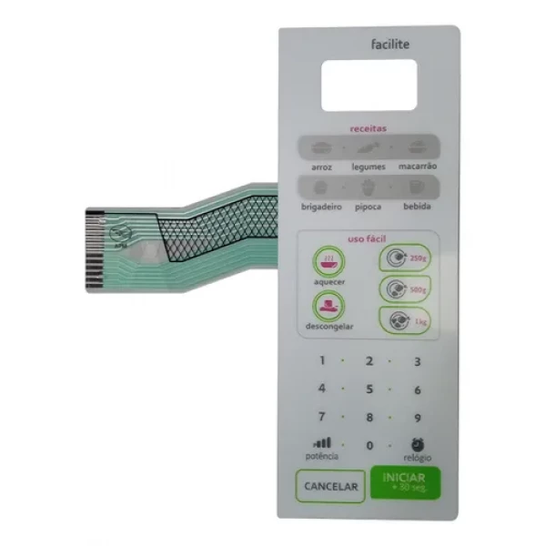 Membrana Compatível para Micro-ondas Consul CMW20 – Teclado Adesivo de Reposição