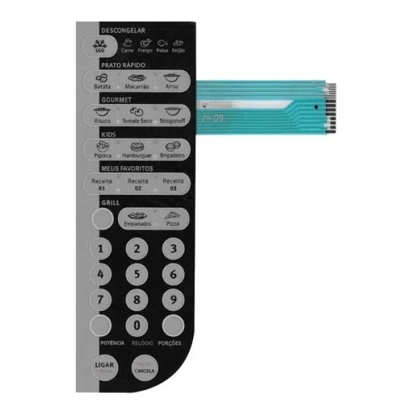 Membrana Compatível para Micro-ondas Electrolux MEX41 – Teclado Adesivo de Reposição