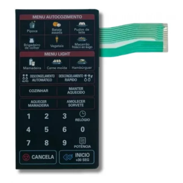 Membrana Teclado Micro-ondas LG MS3047 – 12 Pistas – Compatível