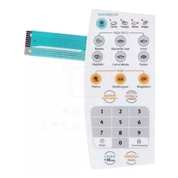 Membrana Teclado para Micro-ondas Electrolux MEF-28 - compatível