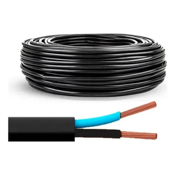Cabo de Comando Preto 2x2,5mm – Flexível, Isolado, Ideal para Automação e Refrigeração - VENDA 5 mts