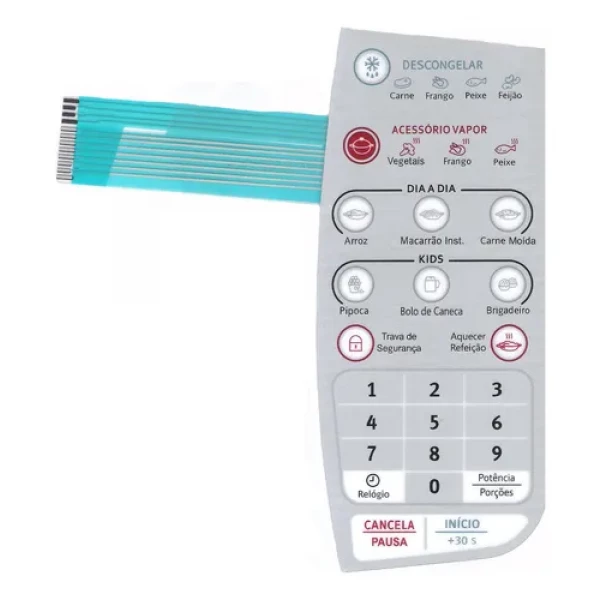 Membrana Compatível para Micro-ondas Electrolux MA30S – Teclado Adesivo de Reposição