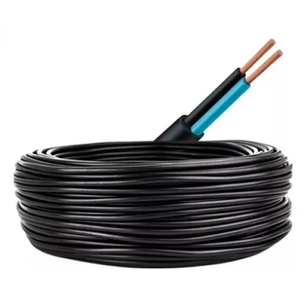 Cabo de Comando Preto 2x1,5mm – Flexível, Isolado, Ideal para Automação e Refrigeração - VENDA 5 mts