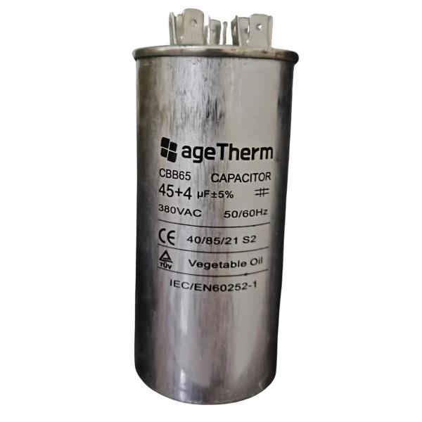 Capacitor de Partida Duplo 45 + 4μF 380V – Alto Desempenho para Motores e Compressores