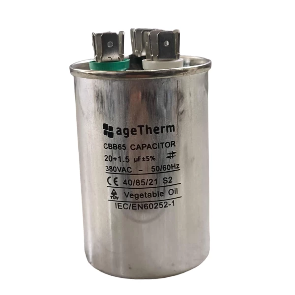 Capacitor de Partida Duplo 20 + 1,5µF 380V para Motores e Compressores