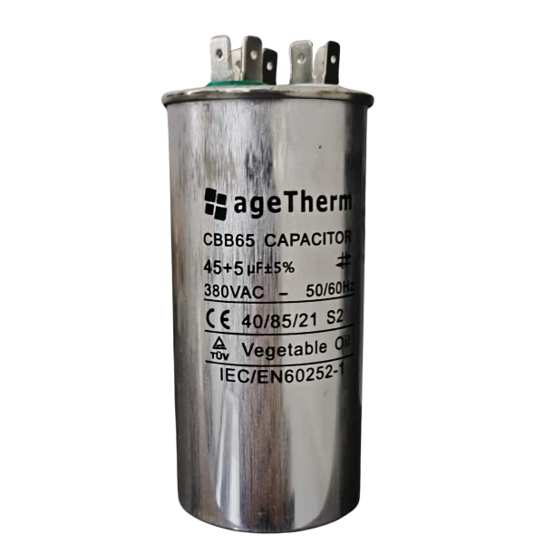 Capacitor de Partida Duplo 45 + 5μF 380V – Potência e Estabilidade para Motores Elétricos