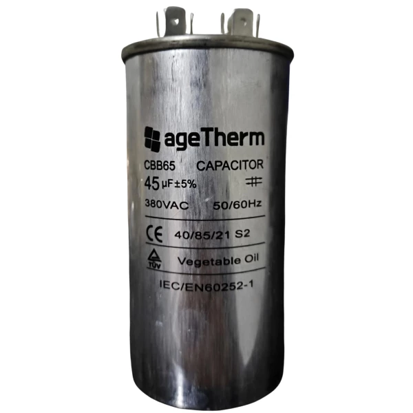 Capacitor de Partida Simples CBB65 45µF 380V – Potência e Confiabilidade para Refrigeração e Ar-condicionado