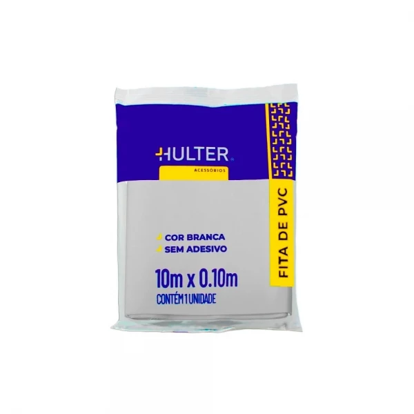KIT 05 PACOTES Fita PVC Sem Adesivo Branca 10m x 0,10m Hullter – Vedação e Isolamento