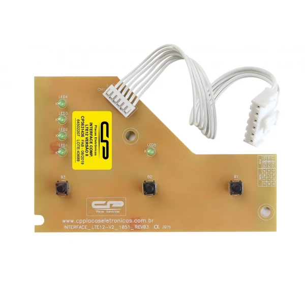Placa controladora digital de processo compatível lavadora interface LTE12 V2 bivolt