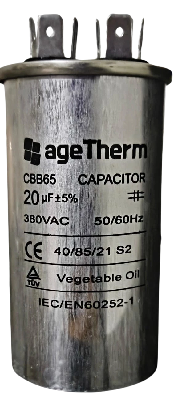 Capacitor de Partida Simples CBB65 20µF 380V – Ideal para Ar-condicionado e Refrigeração