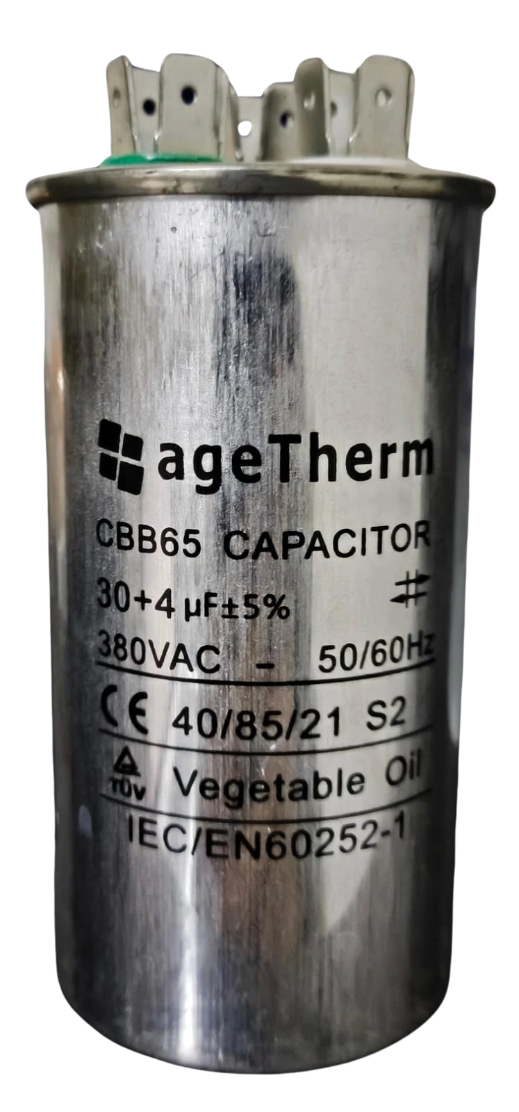 Capacitor Partida Duplo 30 + 4µF 380V para Motores, Compressores e Refrigeração