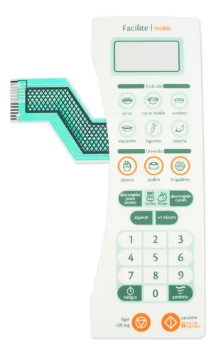 Painel DEC Compatível para Micro-ondas Consul CMS30A/B – Teclado Membrana Adesiva de Reposição