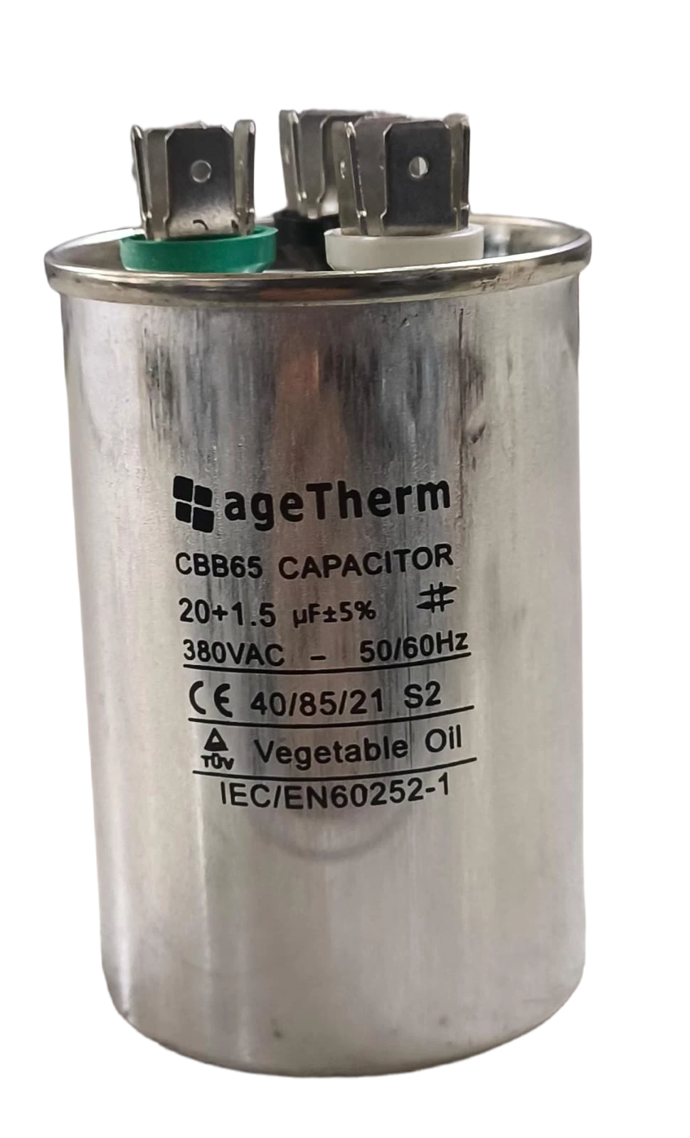 Capacitor de Partida Duplo 20 + 1,5µF 380V para Motores e Compressores