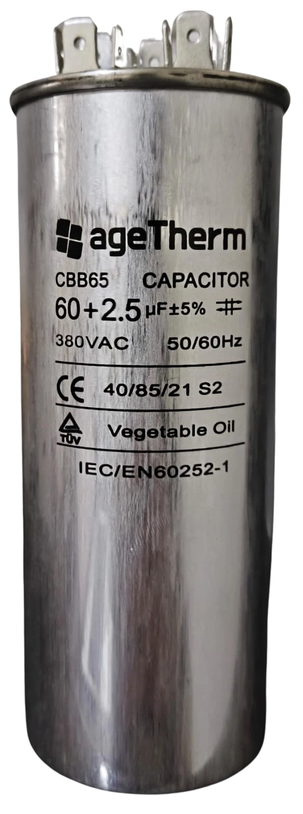 Capacitor de Partida Duplo 60 + 2,5μF 380V – Alto Desempenho para Motores Elétricos